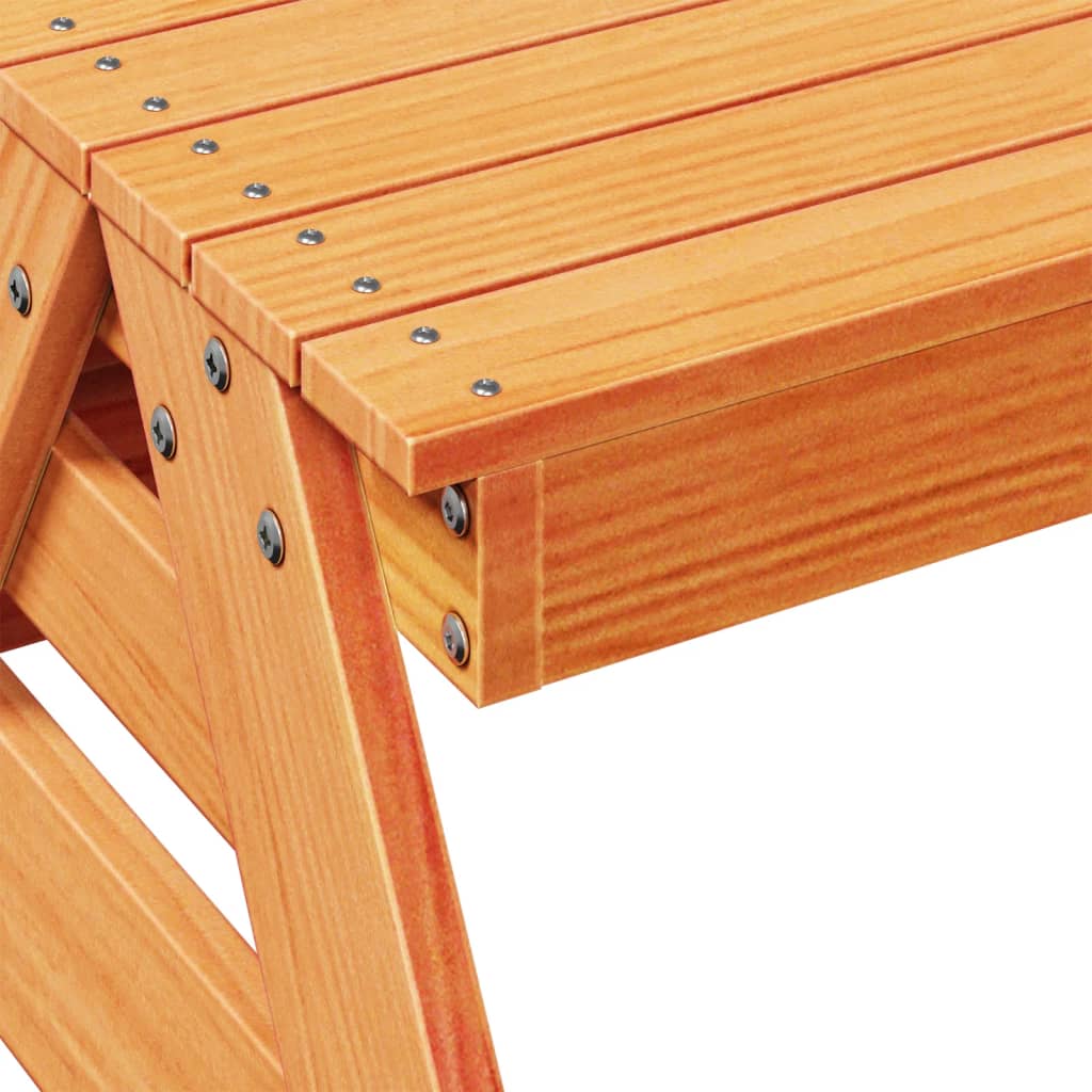 vidaXL Picnic Table for Kids Wax Brown 88x97x52 cm Solid Wood Pine