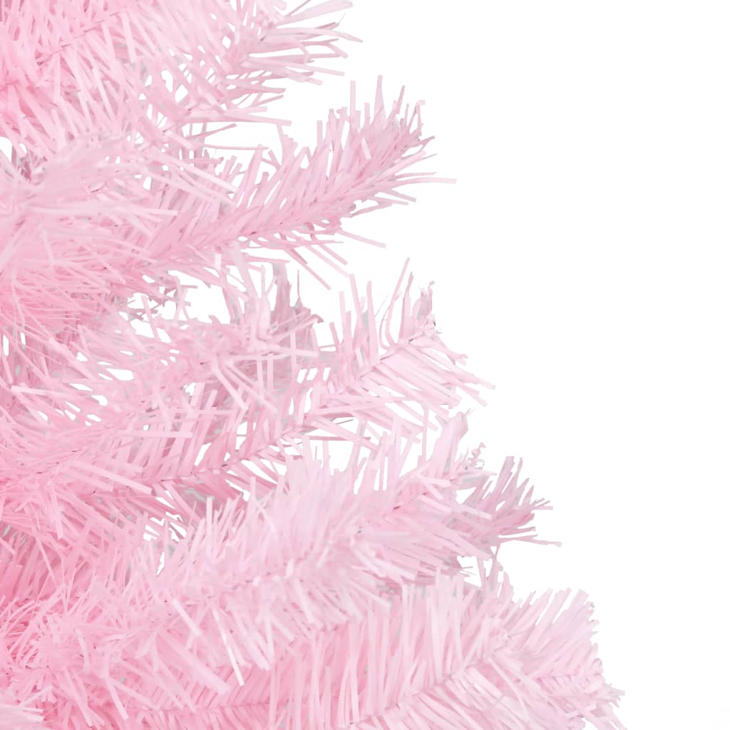 vidaXL Artificial Christmas Tree with LEDs&Ball Set Pink 240 cm PVC