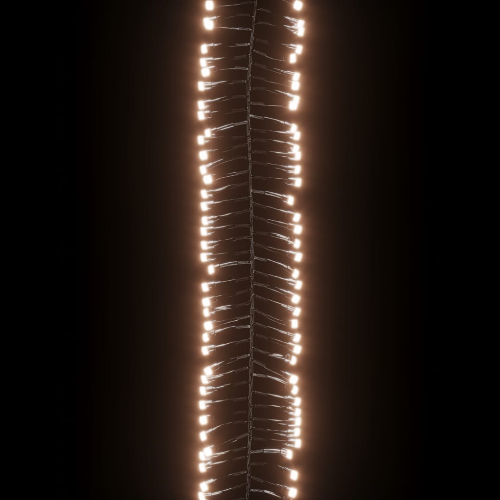 vidaXL LED Cluster String with 400 LEDs Warm White 7.4 m PVC