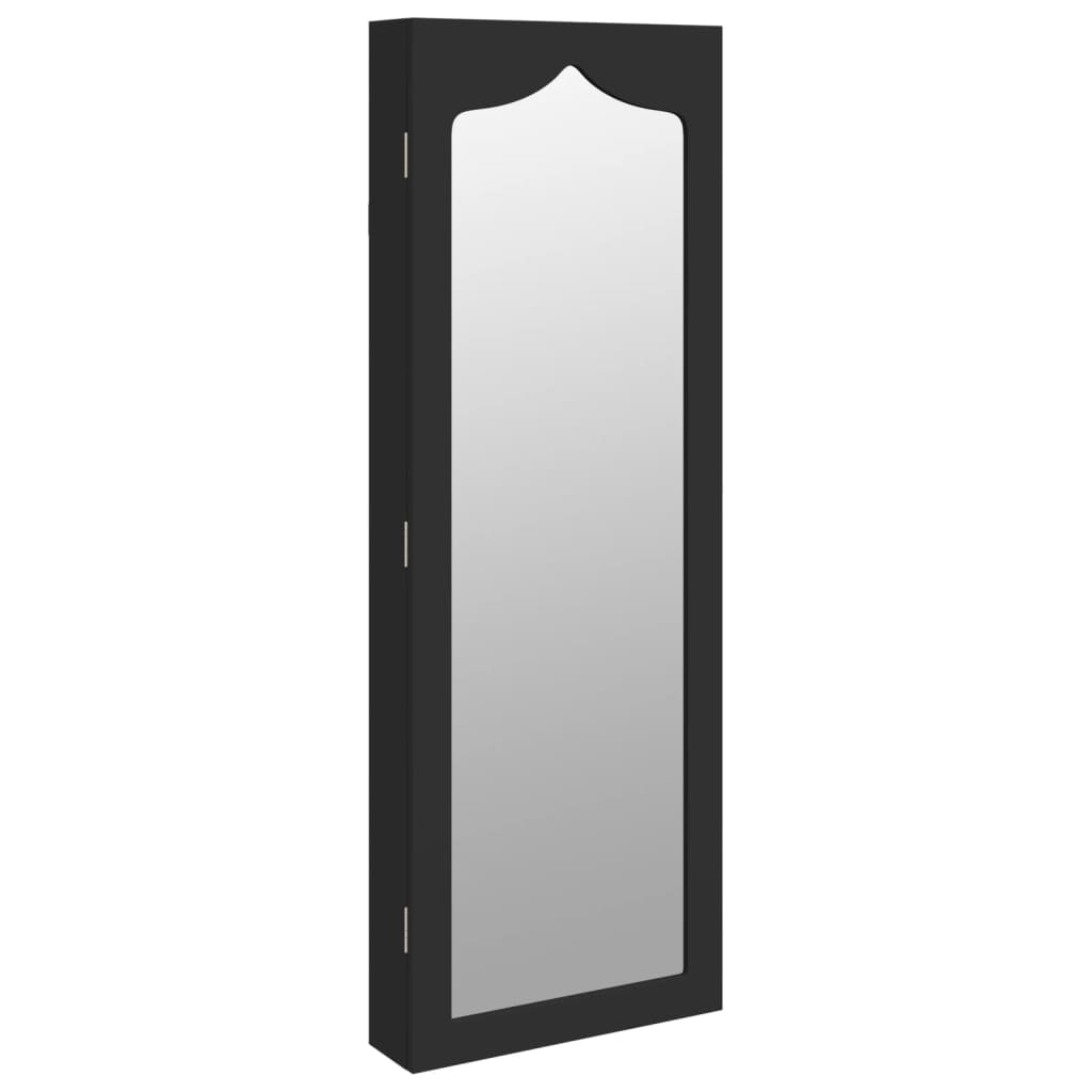 vidaXL Mirror Jewellery Cabinet Wall Mounted Black cm