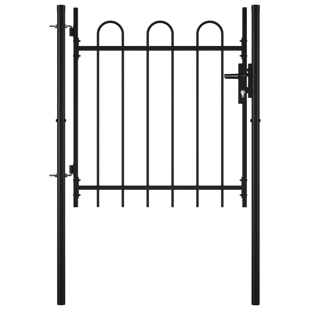 vidaXL Single Door Fence Gate with Hoop Top 100 x 75 cm