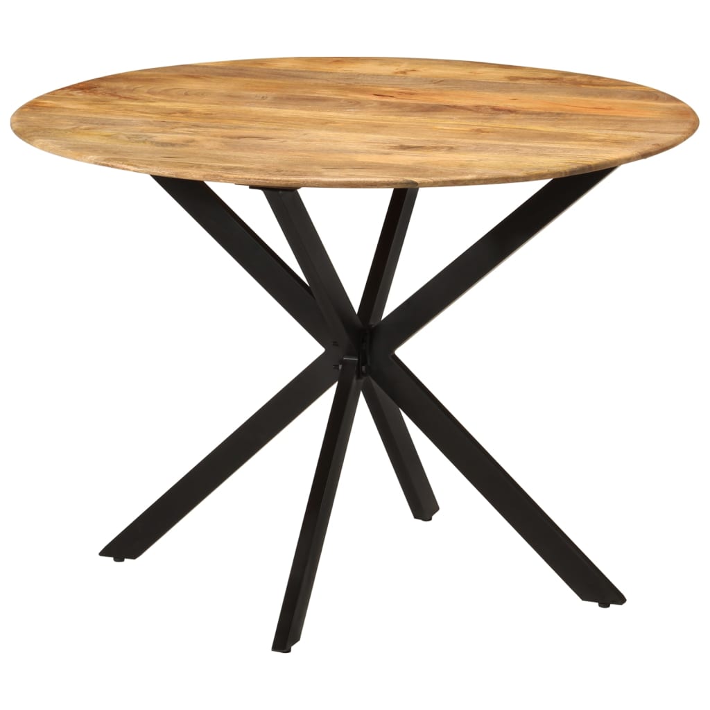 vidaXL Dining Table Ø110x78 cm Solid Wood Mango and Steel