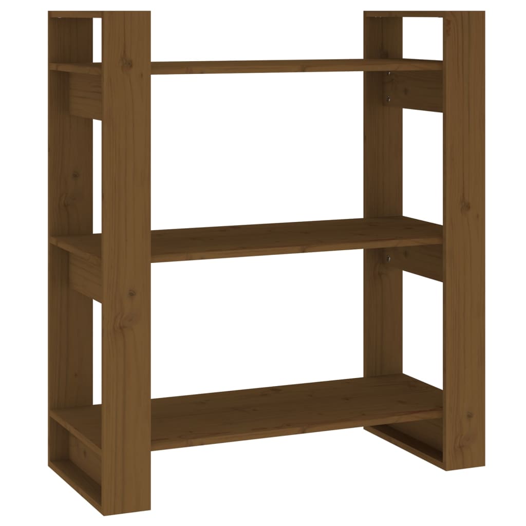 vidaXL Book Cabinet/Room Divider Honey Brown 80x35x91 cm Solid Wood