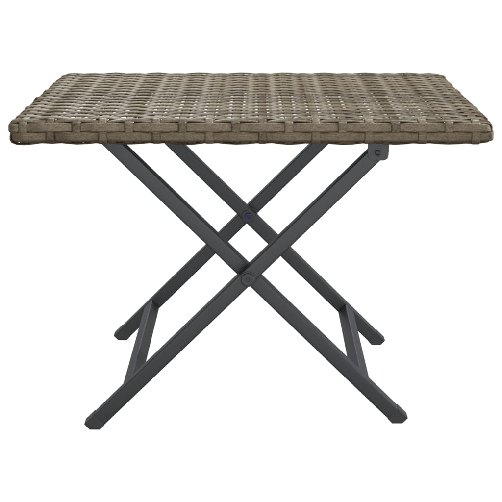 vidaXL Folding Table Grey 45x35x32 cm Poly Rattan
