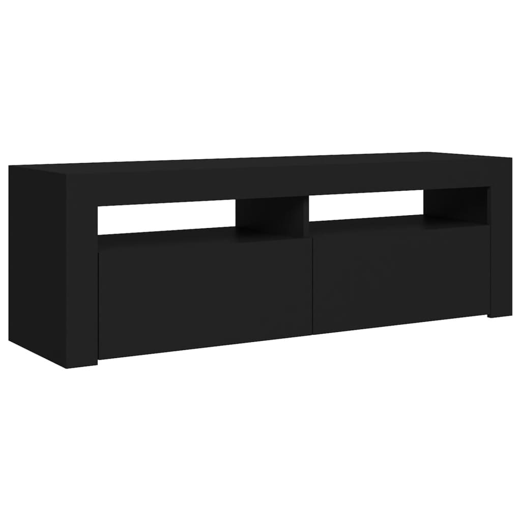 vidaXL TV Cabinet with LED Lights Black 120x35x40 cm