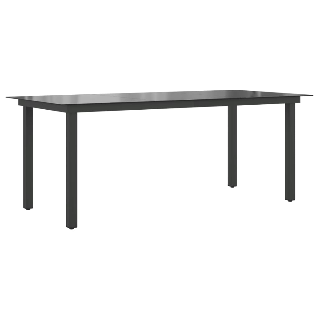 vidaXL Garden Table Black 190x90x74 cm Aluminium and Glass