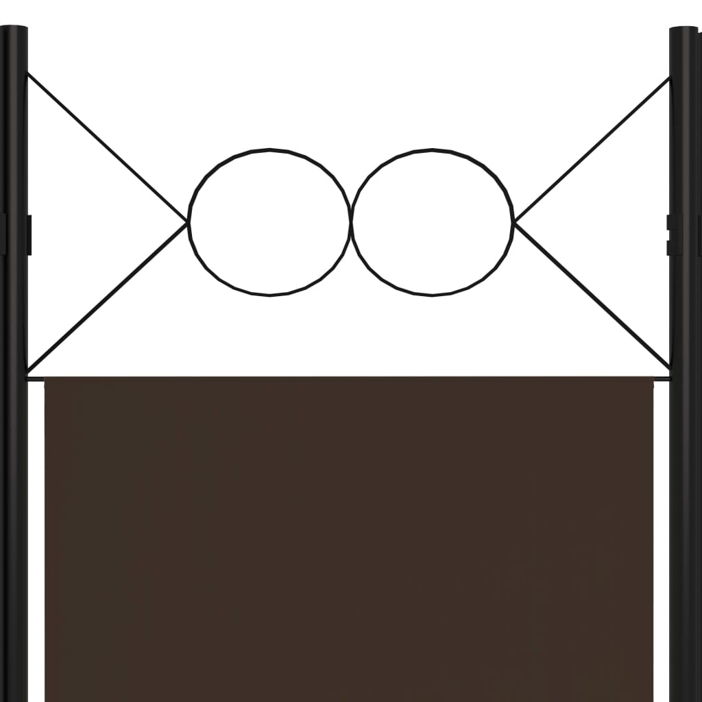 vidaXL 5-Panel Room Divider Brown 200x180 cm