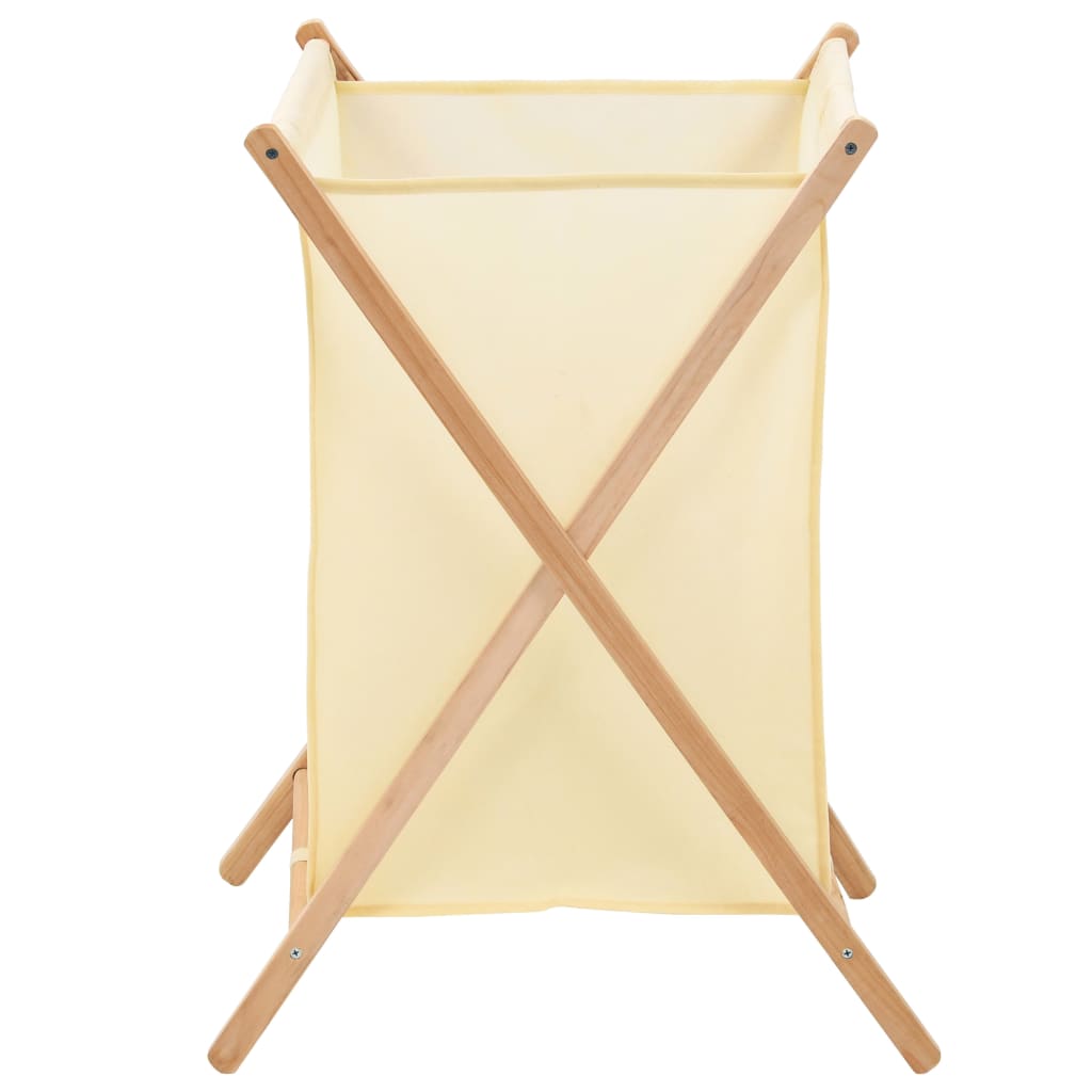 vidaXL Laundry Basket Cedar Wood and Fabric Beige 42x41x64 cm vidaXL