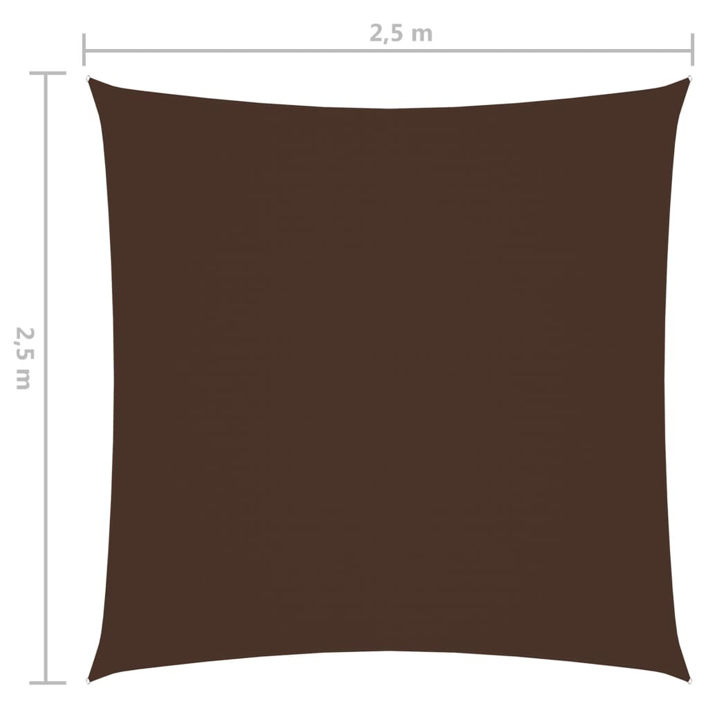 vidaXL Sunshade Sail Oxford Fabric Square 2.5x2.5 m Brown