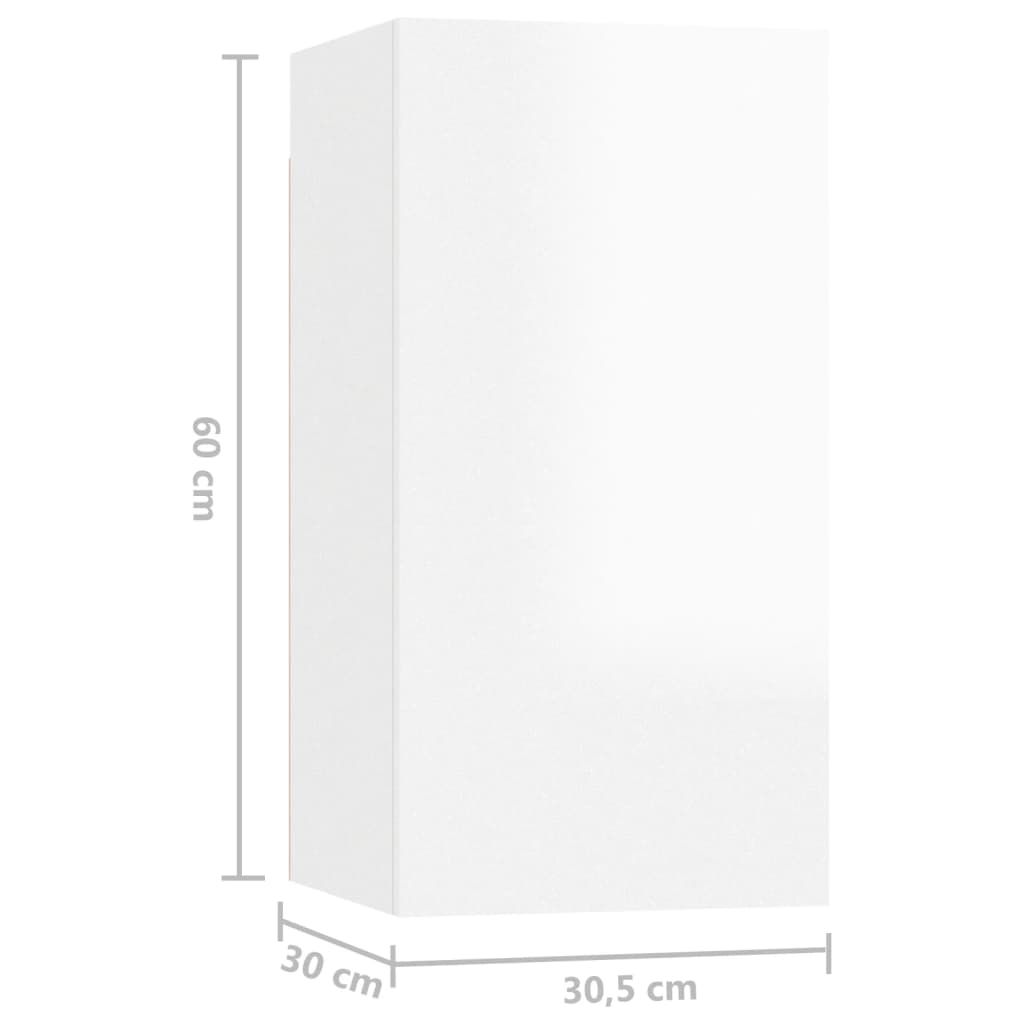 vidaXL TV Cabinets 4 pcs High Gloss White 30.5x30x60 cm Engineered Wood