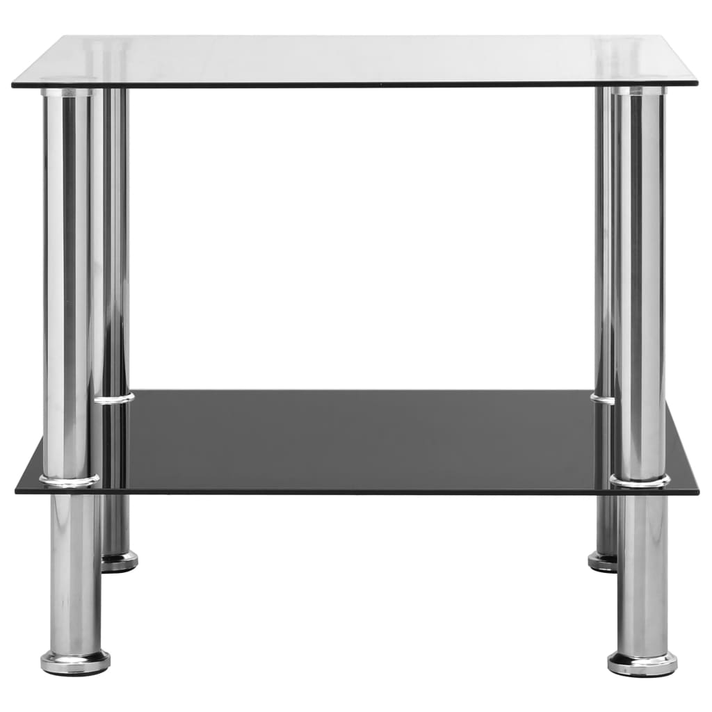 vidaXL Side Table Transparent 45x50x45 cm Tempered Glass