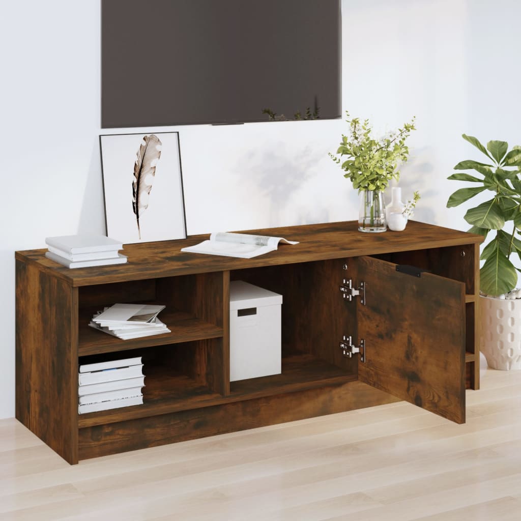 vidaXL TV Cabinet Smoked Oak 102x35.5x36.5 cm Engineered Wood