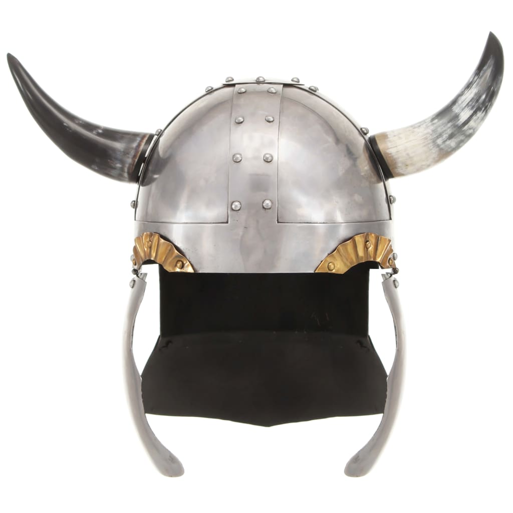 vidaXL Fantasy Viking Helmet LARP Silver Steel