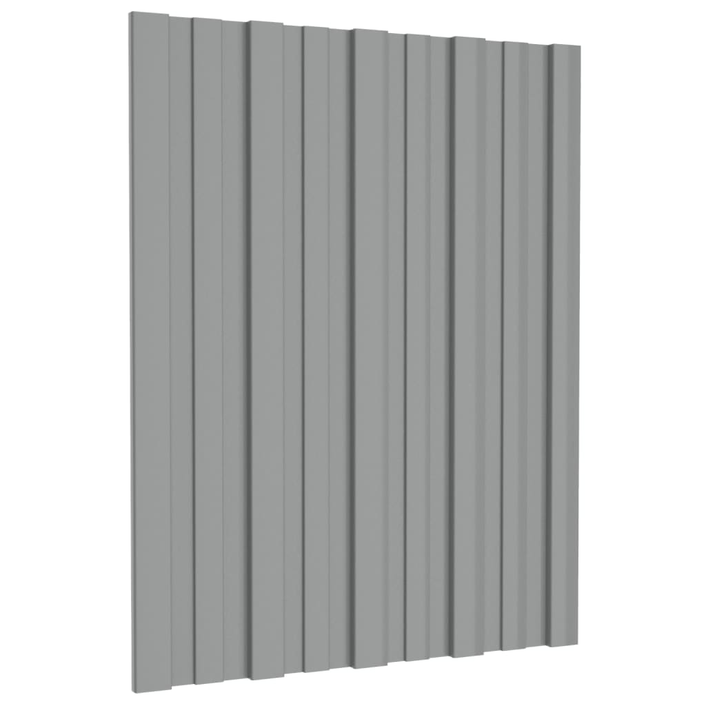 vidaXL Roof Panels 36 pcs Galvanised Steel Grey 60x45 cm