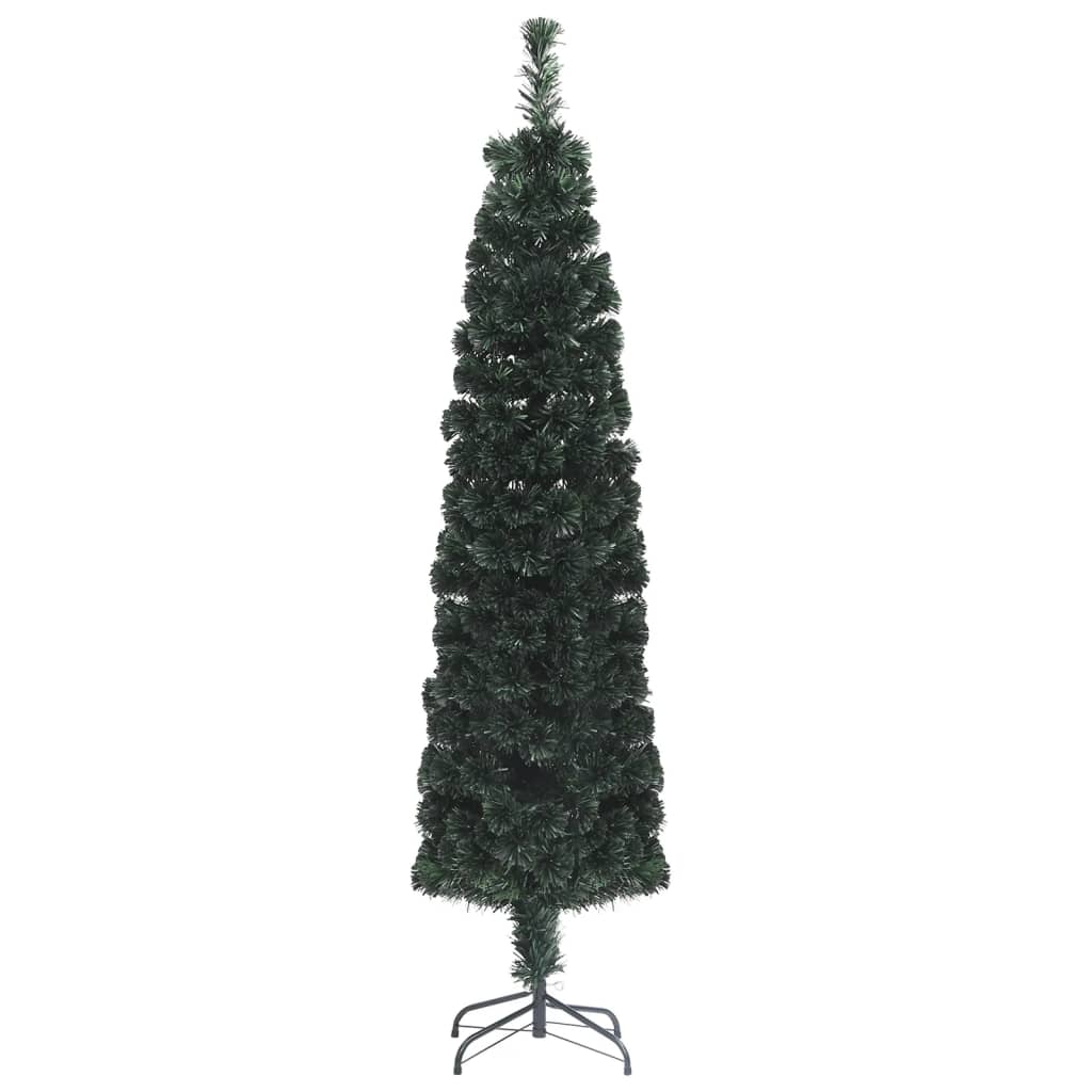 vidaXL Artificial Slim Christmas Tree with Stand 150 cm Fibre Optic