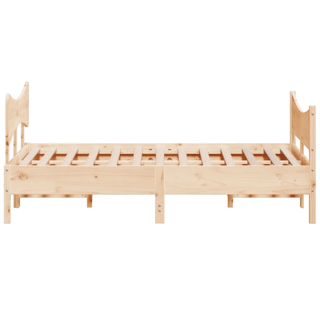 vidaXL Bed Frame with Headboard 140x190 cm Solid Wood Pine
