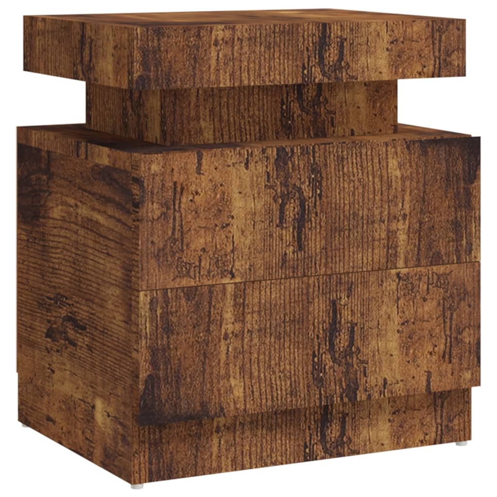 vidaXL Bedside Cabinet Smoked Oak 45x35x52 cm Engineered Wood