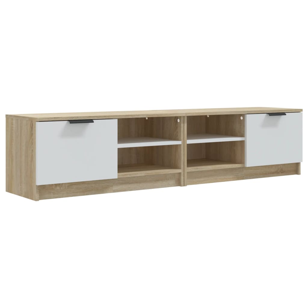 vidaXL TV Cabinets 2 pcs White&Sonoma Oak 80x35x36.5cm Engineered Wood