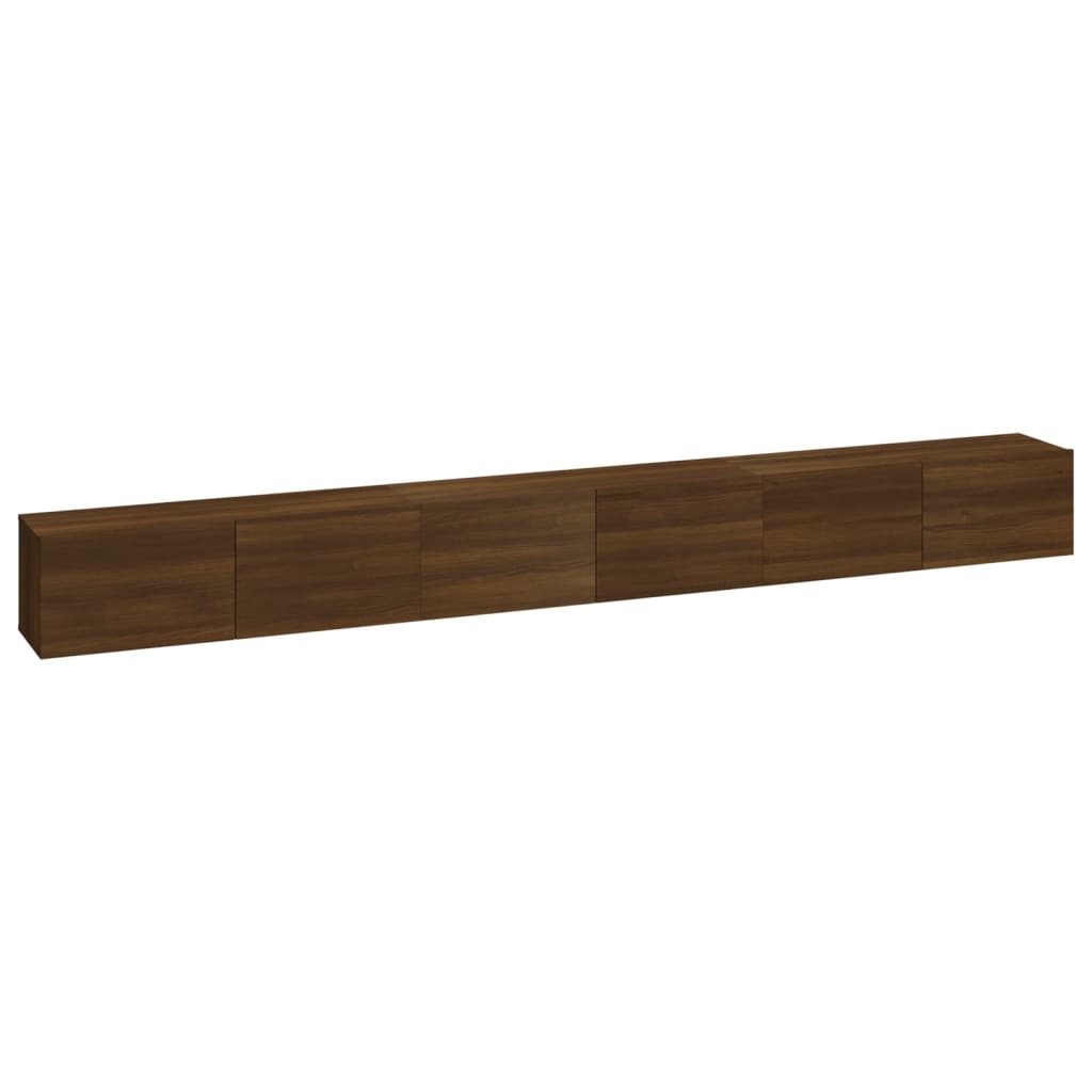 vidaXL 3 Piece TV Cabinet Set Brown Oak Engineered Wood
