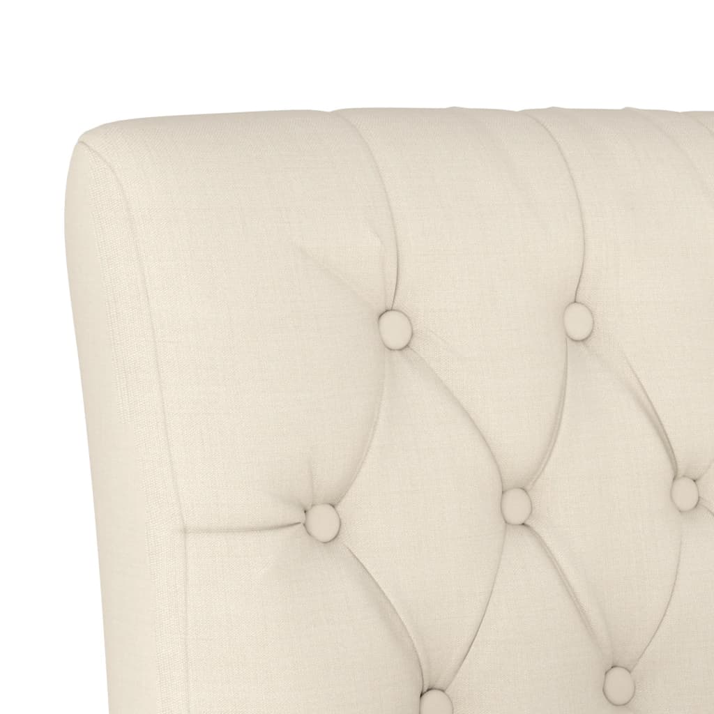 vidaXL Slipper Chair Linen Fabric Button Design