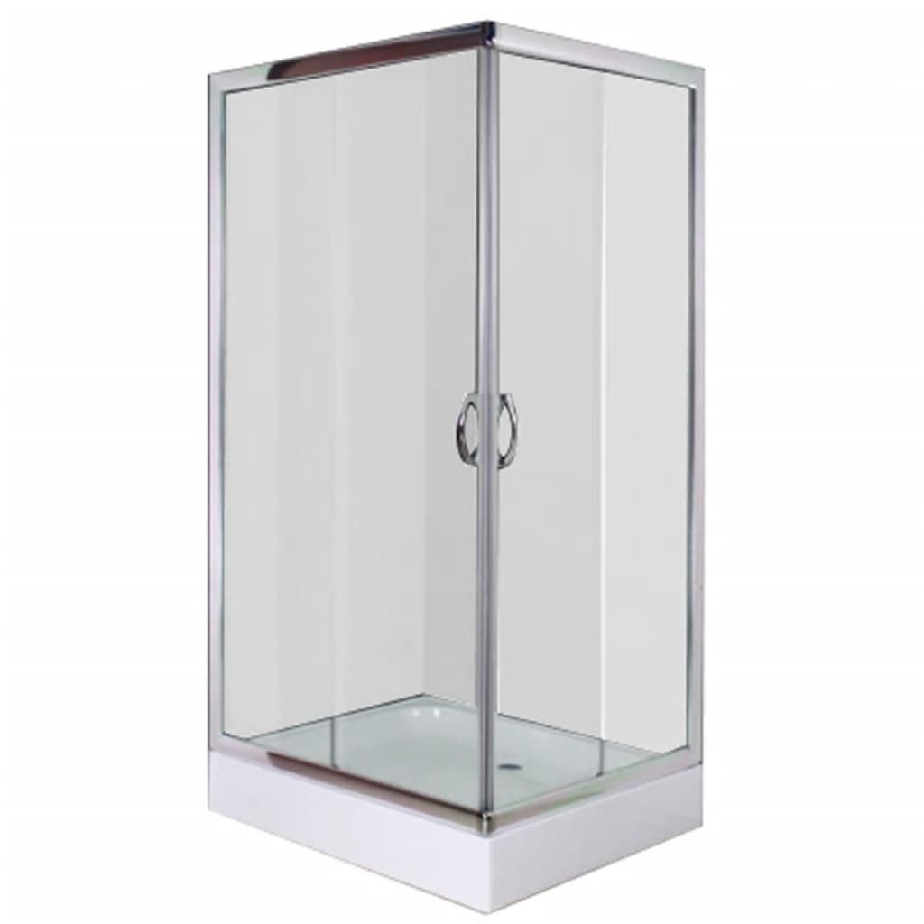 vidaXL Shower Enclosure with Tray Rectangular 100x80x185 cm
