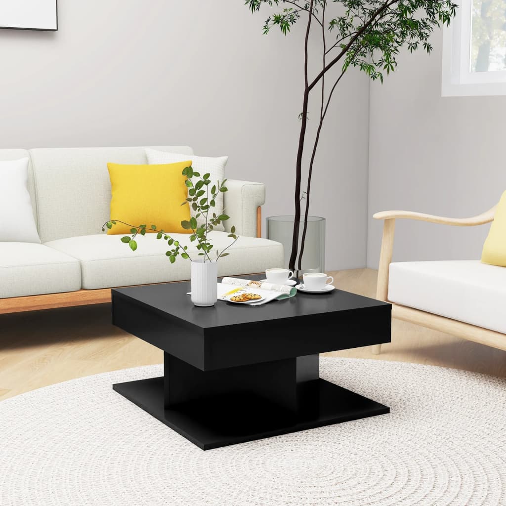 vidaXL Coffee Table Black 57x57x30 cm Engineered Wood