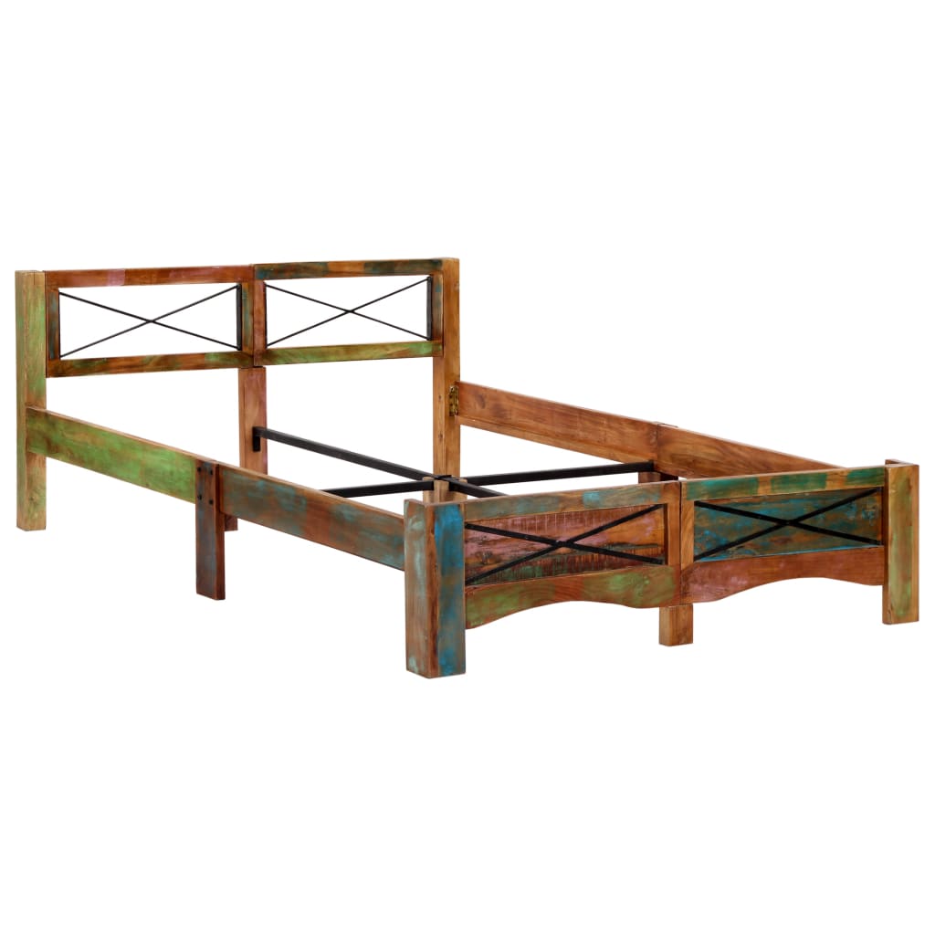 vidaXL Bed Frame Solid Reclaimed Wood 140x200 cm