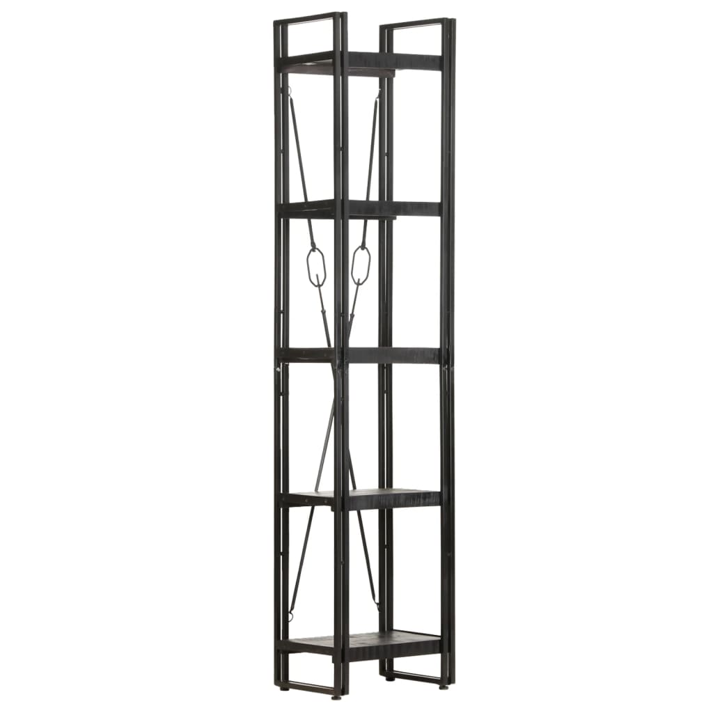 vidaXL 5-Tier Bookcase Black 40x30x180 cm Solid Mango Wood