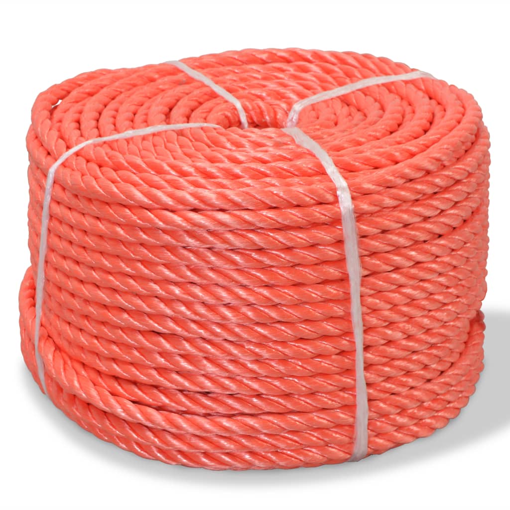 vidaXL Twisted Rope Polypropylene 14 mm 100 m Orange