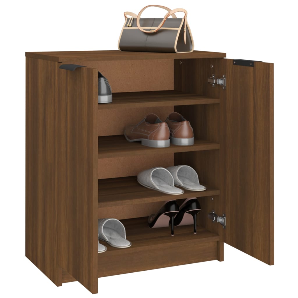 vidaXL Shoe Cabinet Brown Oak 59x35x70 cm Engineered Wood