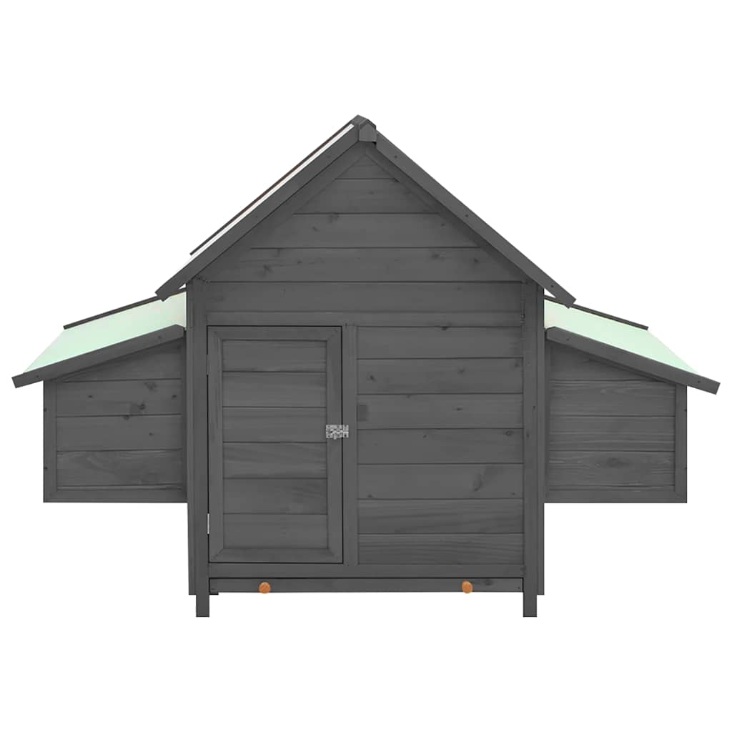 vidaXL Chicken Coop Grey and White 152x96x110 cm Solid Firwood vidaXL