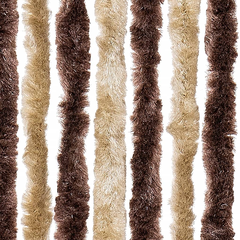 vidaXL Fly Curtain Beige and Light Brown 100x230 cm Chenille