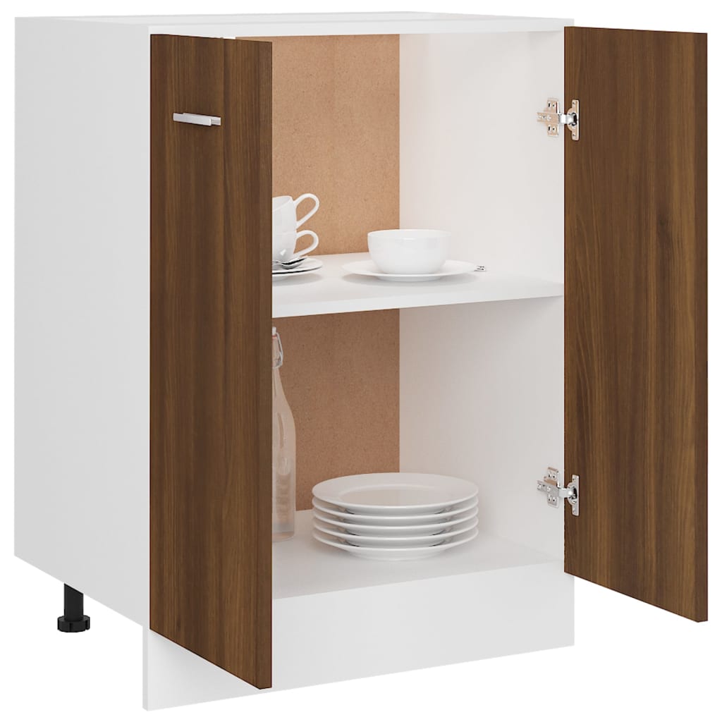 vidaXL Bottom Cabinet Brown Oak 60x46x81.5 cm Engineered Wood