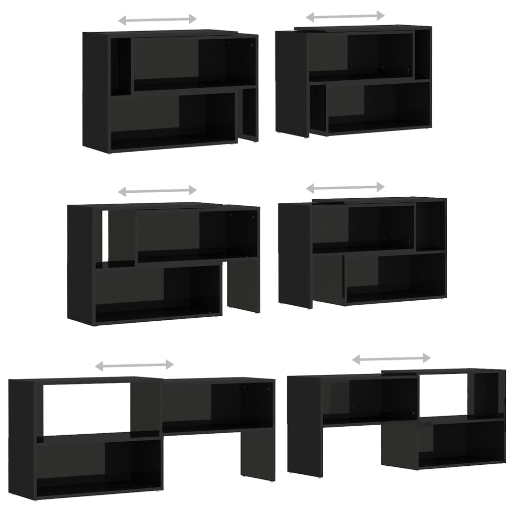 vidaXL TV Cabinet High Gloss Black 149x30x52 cm Engineered Wood