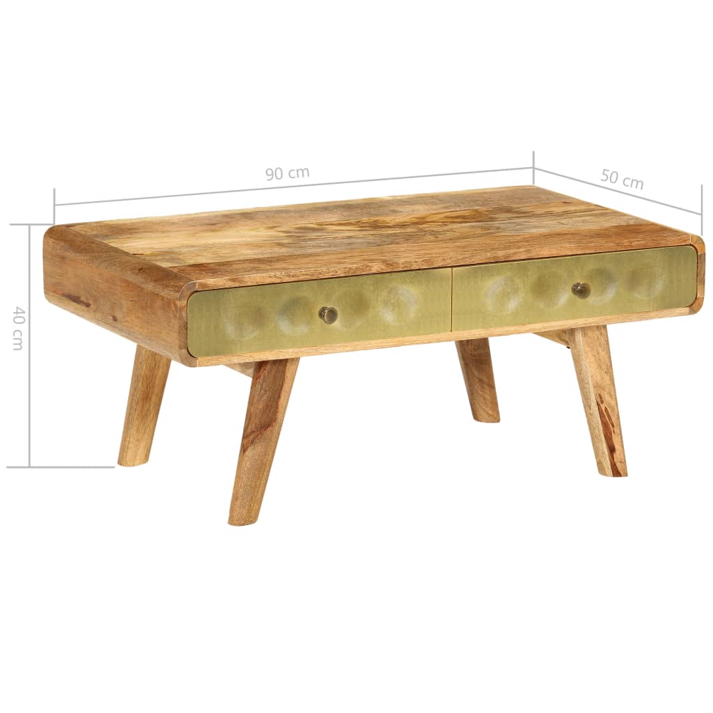 vidaXL Coffee Table Solid Mango Wood 90x50x40 cm