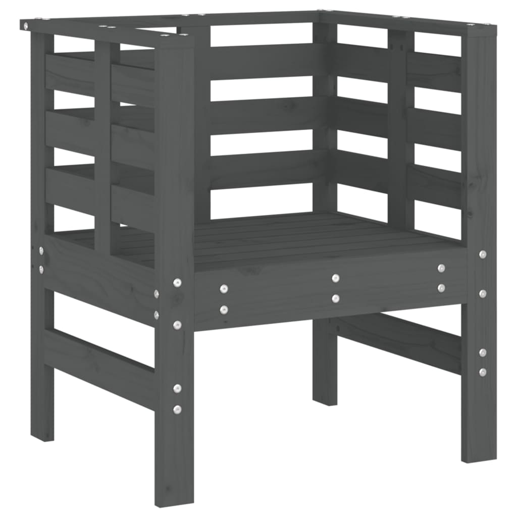 vidaXL Garden Chairs 2 pcs Grey 61.5x53x71 cm Solid Wood Pine
