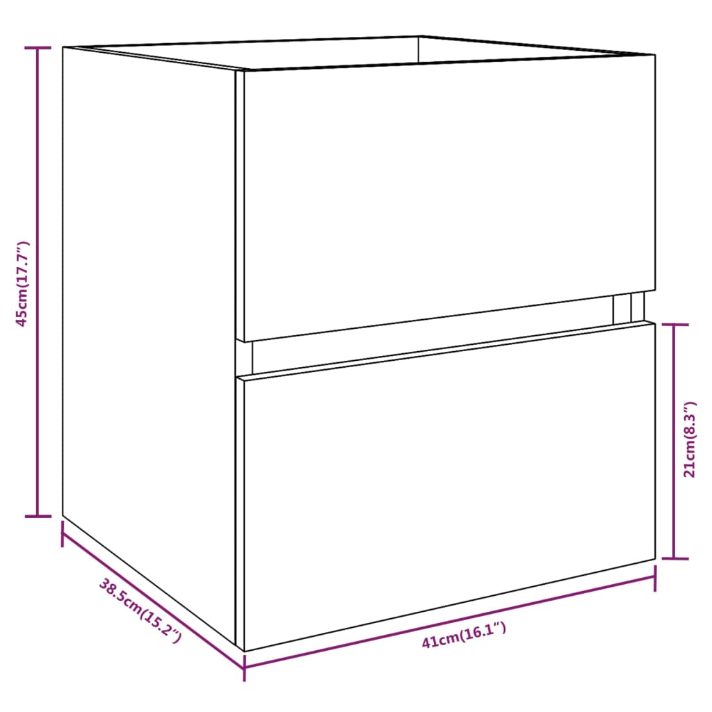 vidaXL Sink Cabinet Grey Sonoma 41x38.5x45 cm Engineered Wood
