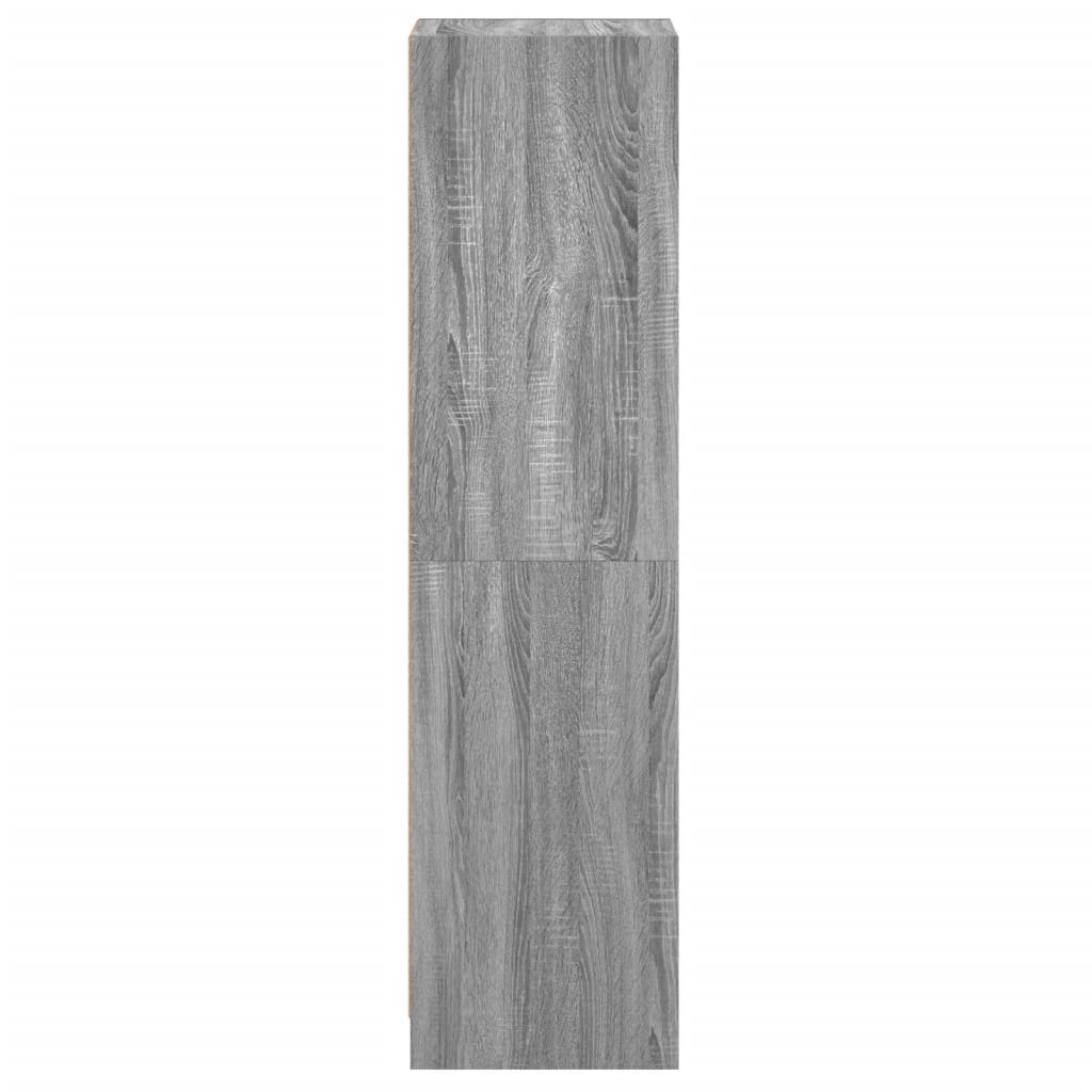 vidaXL Highboard with Glass Doors Grey Sonoma 35x37x142 cm