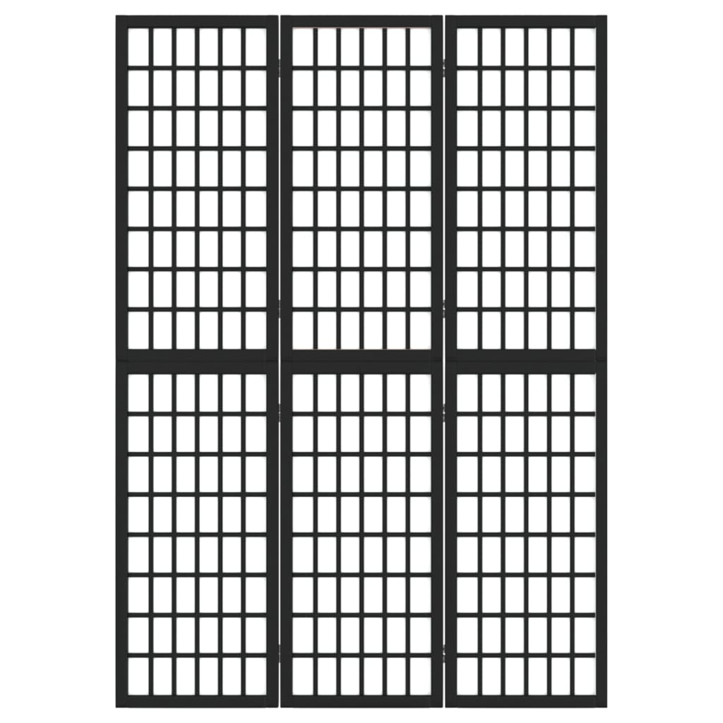 vidaXL Folding 3-Panel Room Divider Japanese Style 120x170 cm Black