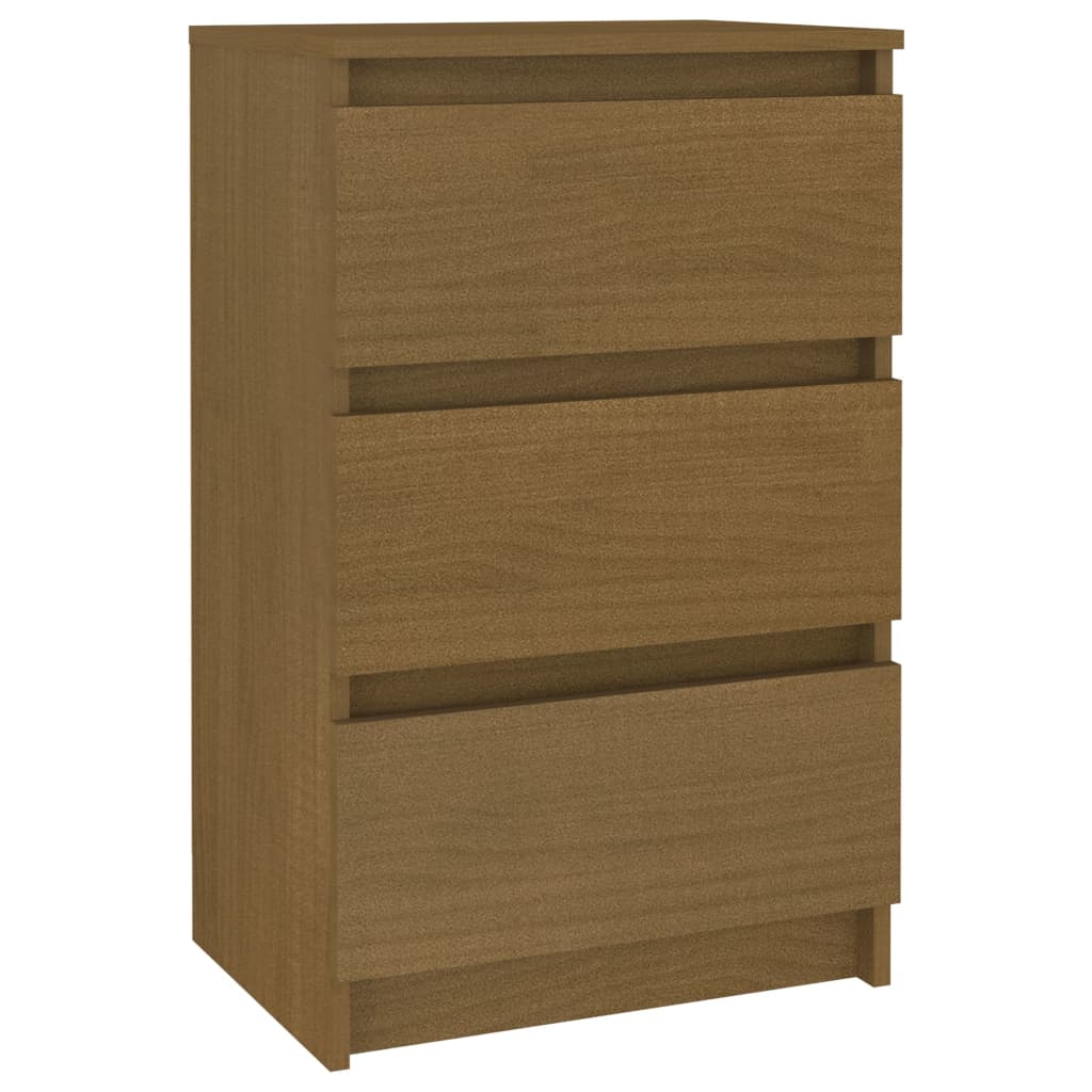 vidaXL Bedside Cabinet Honey Brown 40x29.5x64 cm Solid Pine Wood