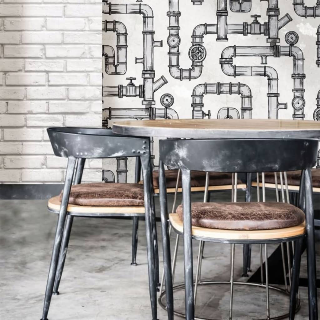 Noordwand Urban Friends & Coffee Wallpaper Bricks Grey and White