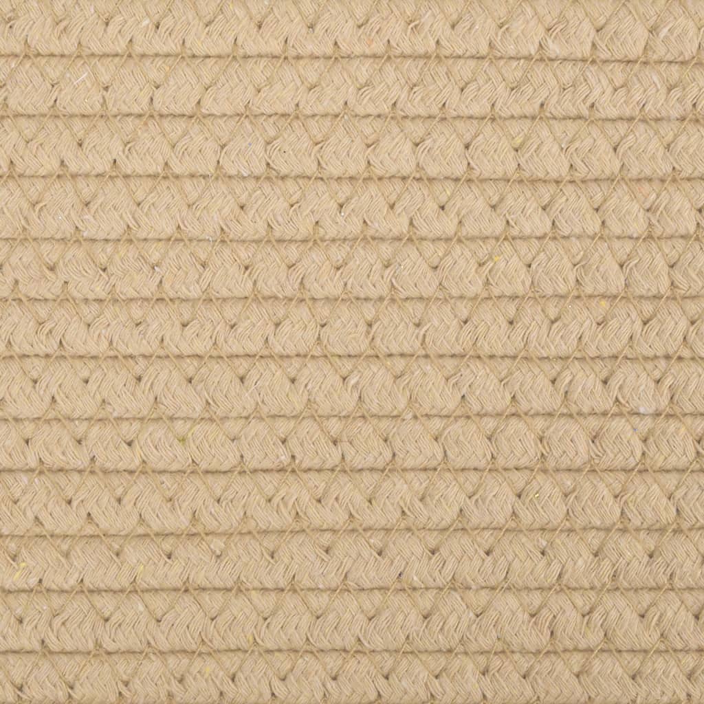 vidaXL Storage Basket Beige and White Ø40x25 cm Cotton