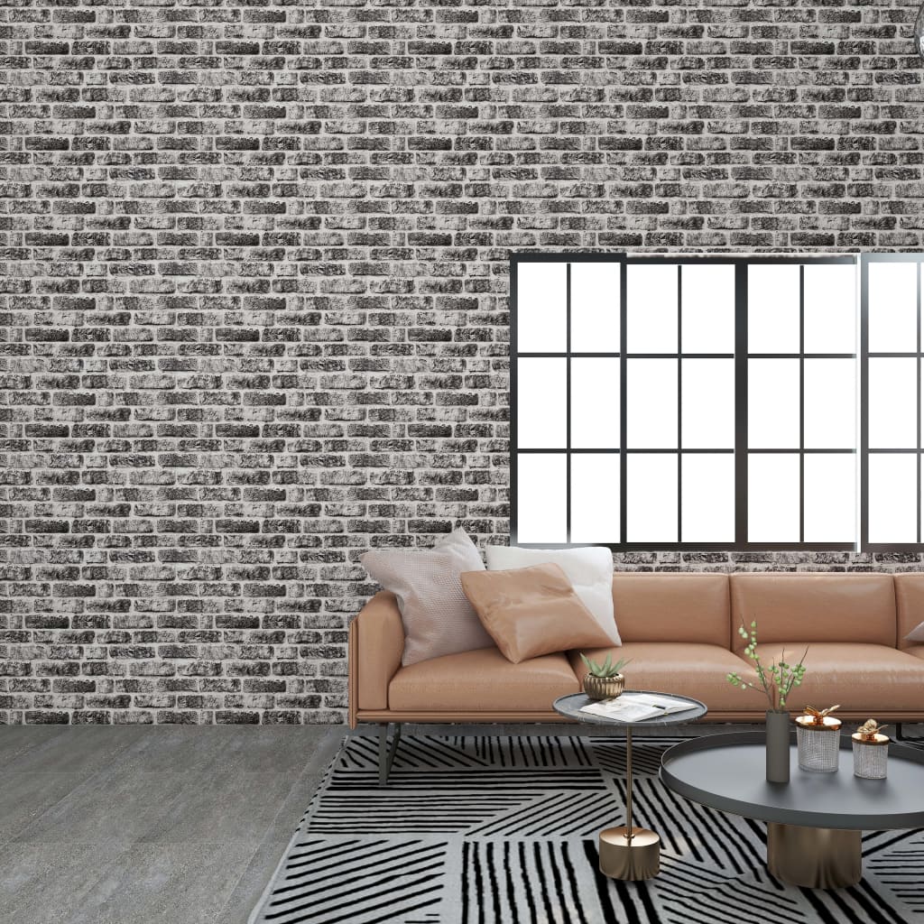 vidaXL 3D Wall Panels with Dark Grey Brick Design 11 pcs EPS