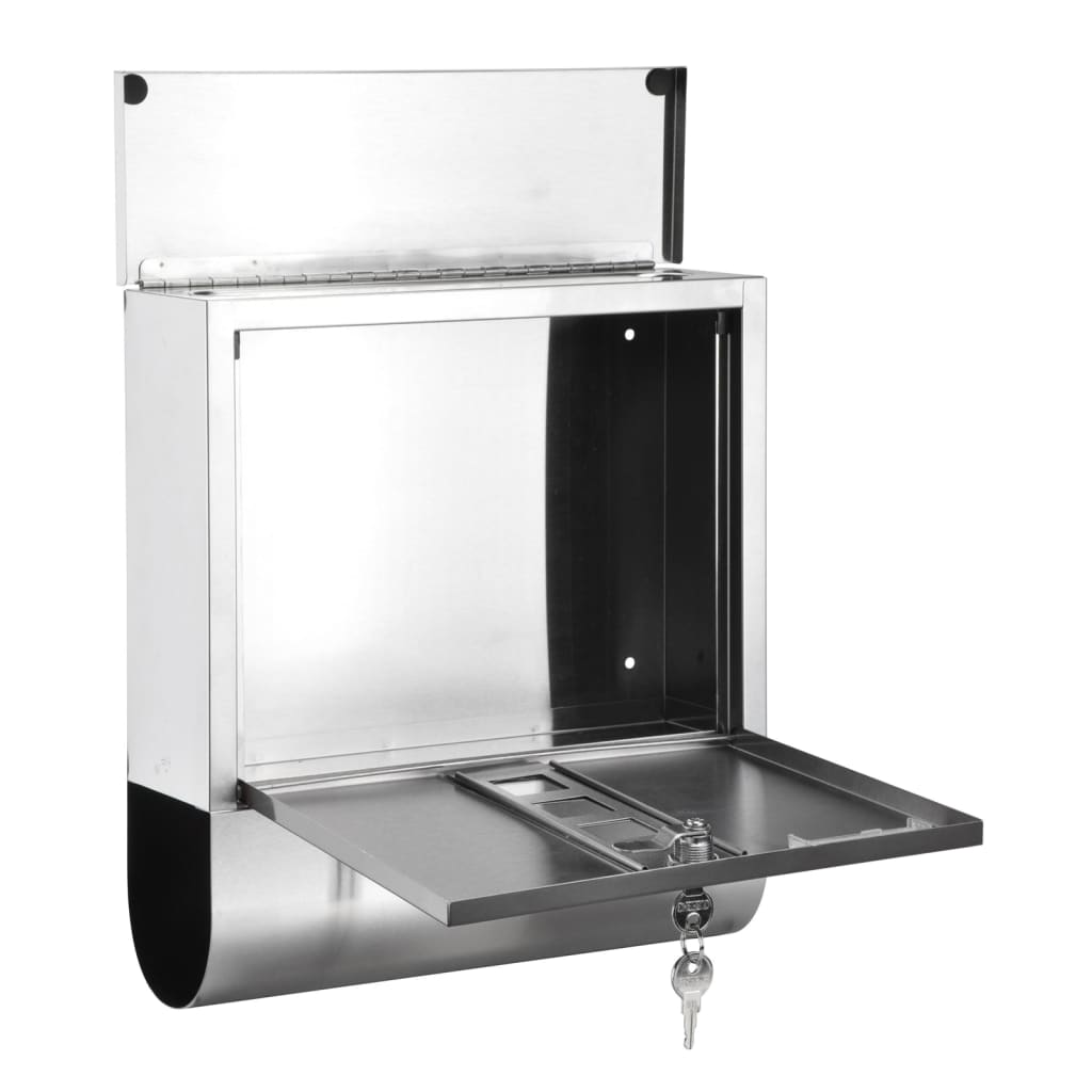 HI Letter Box with Newspaper Holder 30.5x9.6x33.5 cm Stainless Steel