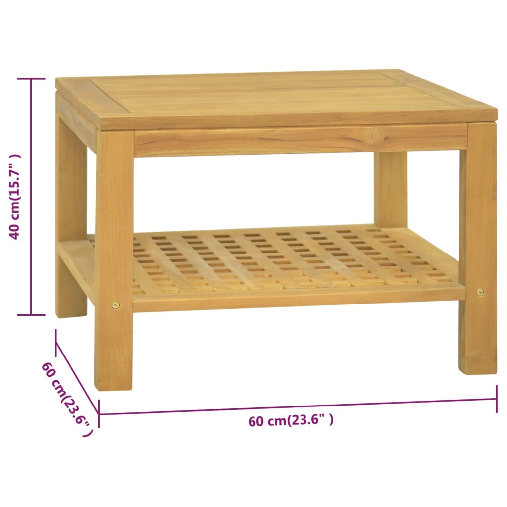 vidaXL Coffee Table 60x60x40 cm Solid Wood Teak