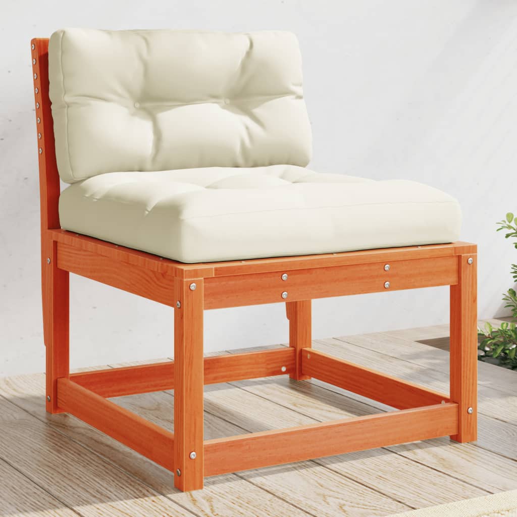 vidaXL Garden Sofa with Cushions Wax Brown Solid Wood Pine