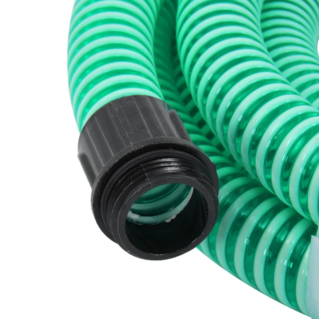 vidaXL Suction Hose with Brass Connectors Green 1.1" 15 m PVC
