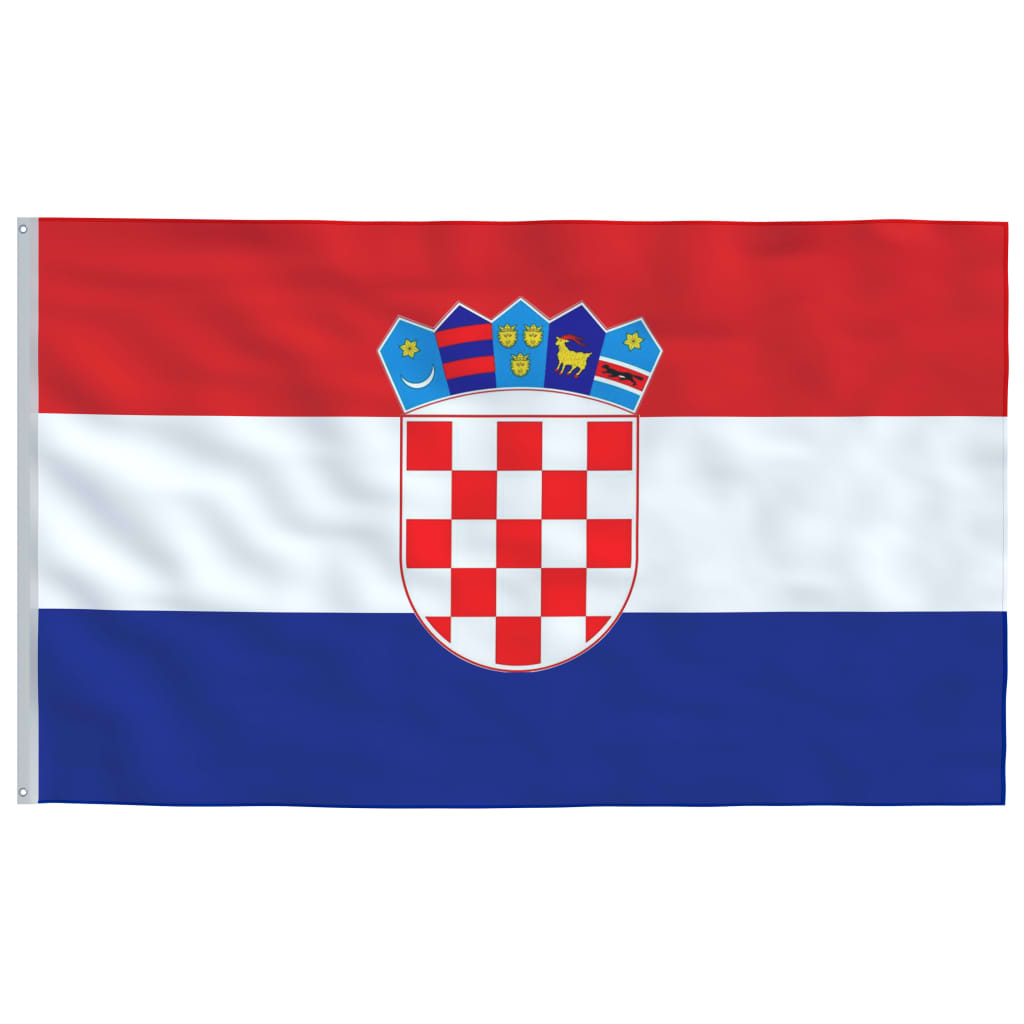 vidaXL Croatia Flag and Pole 5.55 m Aluminium