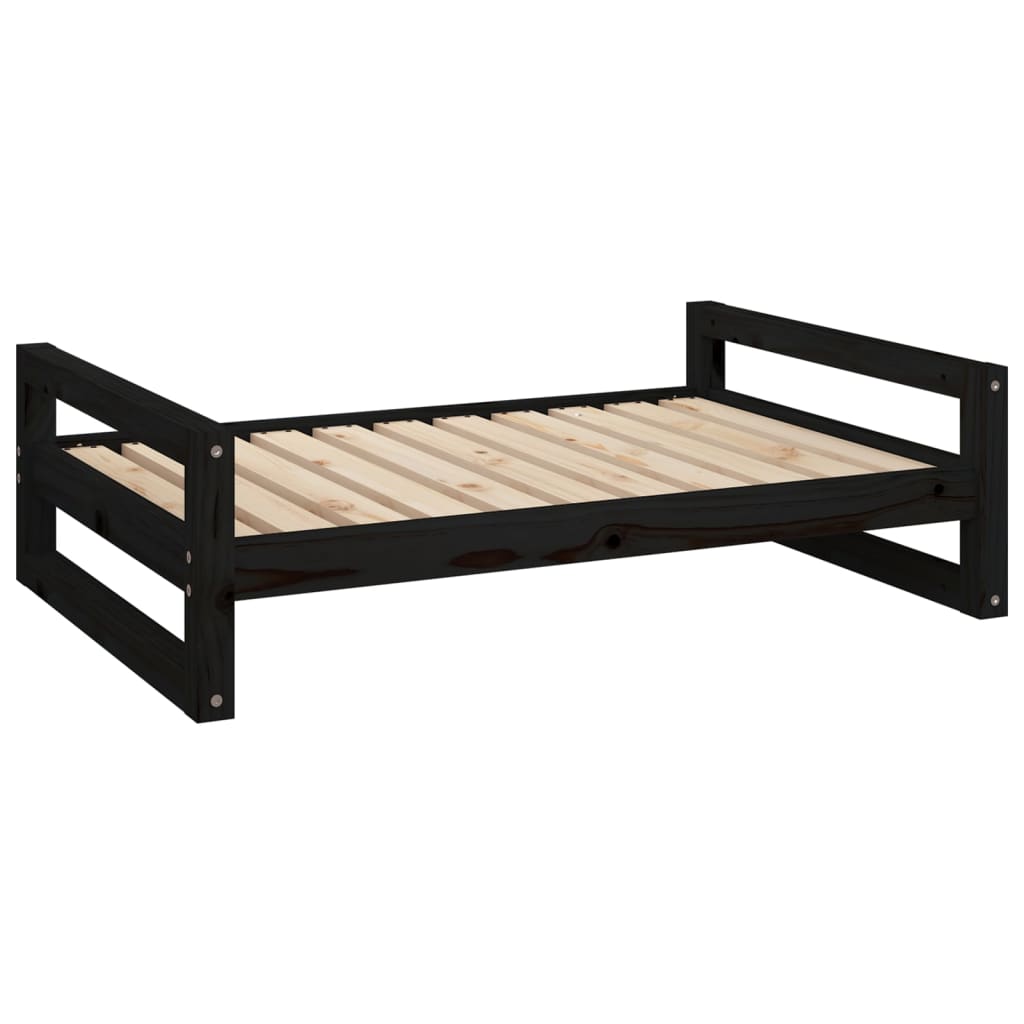 vidaXL Dog Bed Black 95.5x65.5x28 cm Solid Pine Wood