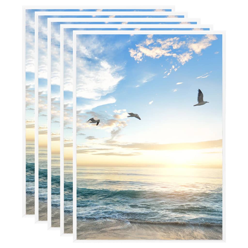 vidaXL Photo Frames Collage 5 pcs for Wall or Table White 18x24 cm MDF